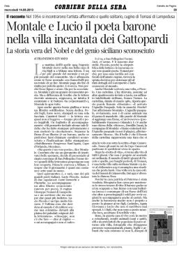 Montale e Lucio il poeta barone nella villa incantata dei Gattopardi