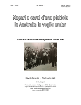 Itinerario didattico sull`emigrazione di fine `800 Davide Frigerio