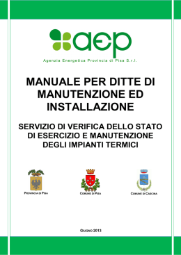 manuale per ditte di manutenzione ed installazione servizio di