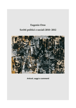 Eugenio Orso Scritti politici e sociali 2010- 2012