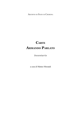 Carte Armando Parlato - Istituto Centrale per gli Archivi