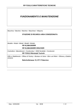 MANUALE D`USO E MANUTENZIONEMANUAL FOR USE AND