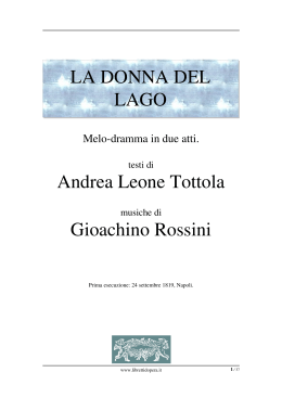La donna del lago - Libretti d`opera italiani