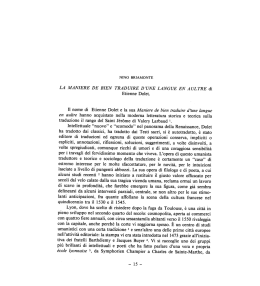 Il nome di Etienne Dolet e la sua Maniere de bien traduire d
