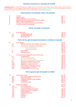 Sistema monetario e aziende di credito Parte prima