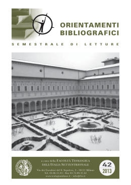 orientamenti bibliografici - Facoltà Teologica dell`Italia Settentrionale