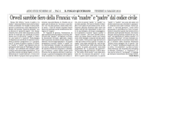 Orwell sarebbe ﬁero della Francia: via &ldquo;madre&rdquo; e &ldquo;padre&rdquo; dal codice