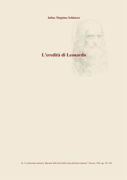L`eredit&agrave; di Leonardo