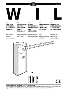 MANUALE ISTRUZIONI E CATALOGO RICAMBI Alza barriera