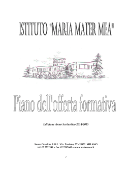 Piano Offerta Formativa - Istituto Maria Mater Mea Suore Orsoline FMI