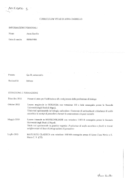 curriculum vitae di anna zarrìllo - Università degli Studi di Napoli