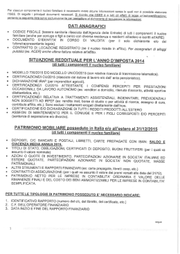 Documenti necessari per compilazione ISEE