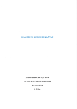 Relazione al bilancio consuntivo 2015