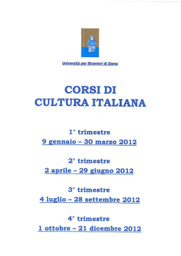 corsi di cultura italiana - Universit&agrave; per Stranieri di Siena