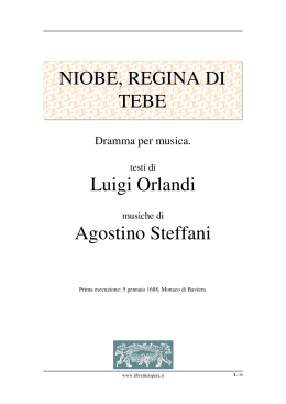 Niobe, regina di Tebe - Libretti d`opera italiani