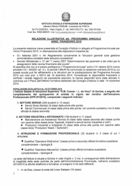 Relazione illustrativa del Programma Annuale A.F. 2015