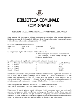 R. Anno 2008 - BIBLIOTECA DI COMIGNAGO