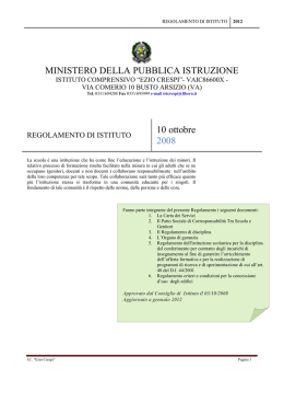Regolamento d`Istituto - Istituto Comprensivo Statale "E. Crespi"