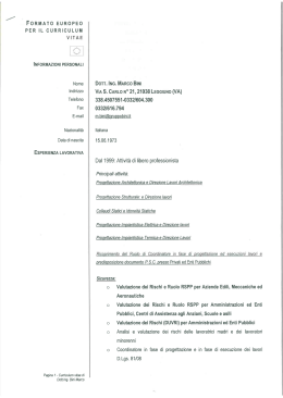Curriculum Vitae Bini Marco - Istituto Comprensivo Statale Villa