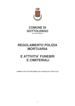 Regolamento cimitero - Comune di Gottolengo