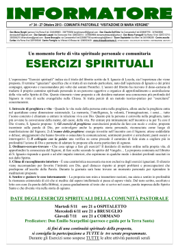 esercizi spirituali - Parrocchia S. Vincenzo (Brusuglio)