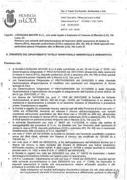 autorizzazione impianto - ordinaria (REGDE/1791/2010 del 30/08