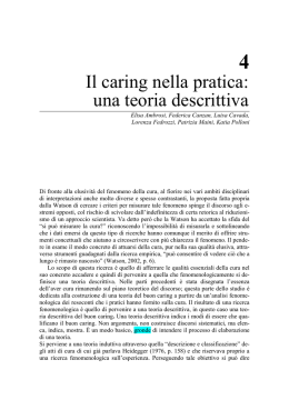 Il caring nella pratica: una teoria descrittiva