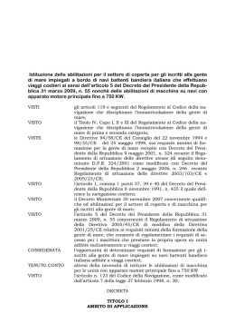 Istituzione delle abilitazioni per il settore di coperta per gli iscritti alla