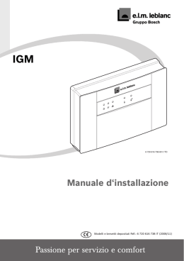 Libretto di istruzioni installazione