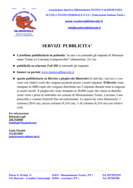 SERVIZI PUBBLICITA` - ASD Nuoto Valdinievole