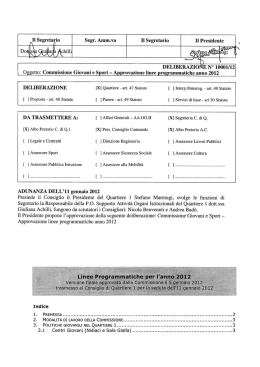 Il Segretario Segr. Amm.va Il Presidente - Quartiere 1