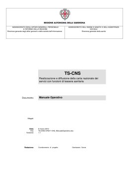 Manuale operativo TS-CNS - Regione Autonoma della Sardegna
