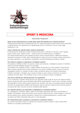 sport e medicina - Poliambulatorio SaluSanGiorgio