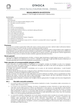 Regolamento Istituto  - Istituto Tecnico Industriale Statale Othoca