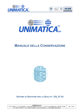 Manuale conservazione Unimatica