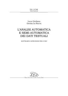 L`analisi automatica e semi-automatica dei dati testuali
