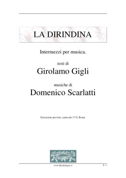 La Dirindina - Libretti d`opera italiani