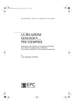 LA RELAZIONE GEOLOGICA PER ESEMPI(O)