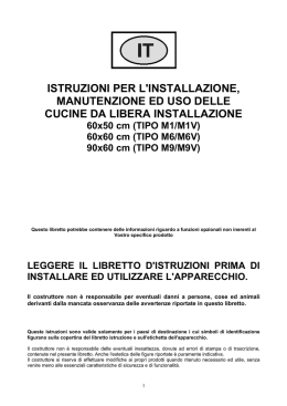 istruzioni per l`installazione, manutenzione ed uso delle cucine da
