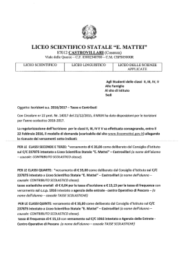 iscrizioni a.s. 2016-17 - Liceo Scientifico Sito del Liceo Scientifico