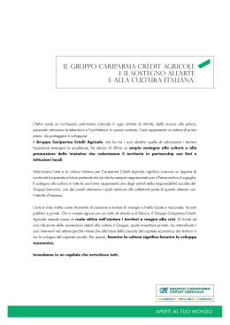 Scarica qui il press kit dedicato - Gruppo Cariparma Crédit Agricole