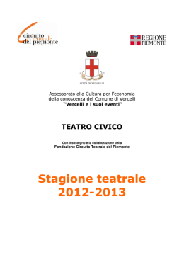 Scarica il comunicato stampa - LIVE Piemonte dal Vivo &ndash; Circuito