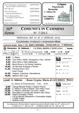 comunità in cammino n° 7/2013 - Parrocchia S.Vittore – Corbetta