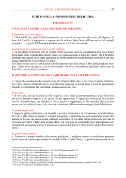 IL RITO DELLA PROFESSIONE RELIGIOSA