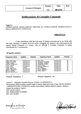 Deliberazione di Consiglio Comunale