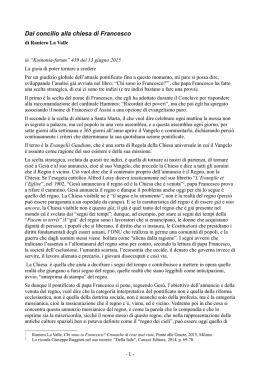 Dal concilio alla chiesa di Francesco