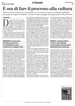 ora di fare il processo alla cultura
