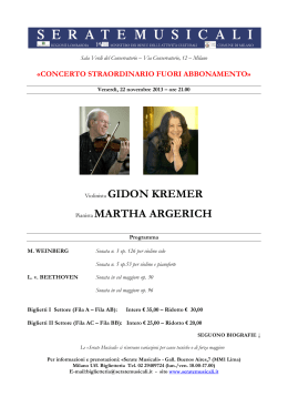 Violinista GIDON KREMER Pianista MARTHA