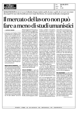 Il mercato del lavoro non può fare a meno di studi