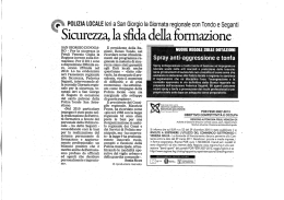 Sicurezza la sﬁda della fOIIIIQZ&Igrave;UH&euro; f